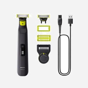 Philips OneBlade Pro 360 QP6542/15 Visage + Corps, 14 hauteurs (0.4-10mm), Wet&Dry, batterie Li-Ion 90 min, Recharge 1h, Tondeuse Précision