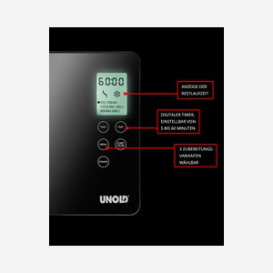 Unold 48845 Sorbetière à Compression 2L, Bol Inox, Écran LCD, Minuterie 60min, Puissance 180W, Préparation Glace, Sorbet, Yaourt, Noir/Inox - Miniature 3