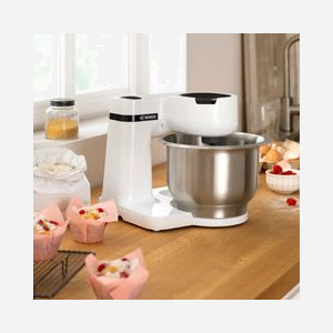 Robot de cuisine Bosch Serie 2 MUMS2EW40 Blanc, 700W, bol 3.8L Inox, 4 vitesses, fonction impulsion, accessoires inclus : blender, presse-agrumes, hachoir. - Miniature 3