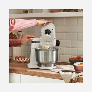 Robot de cuisine Bosch Serie 2 MUMS2EW40 Blanc, 700W, bol 3.8L Inox, 4 vitesses, fonction impulsion, accessoires inclus : blender, presse-agrumes, hachoir. - Miniature 5