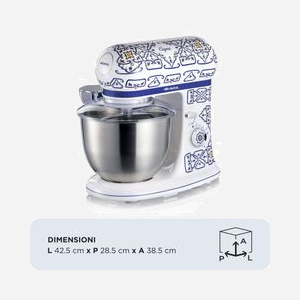 Ariete 1588/0C Robot pétrin-mixeur 1200 W bol acier inoxydable 5 L fonctions pétrissage/mélange 220-240 V 50/60 Hz blanc/bleu clair - Miniature 4