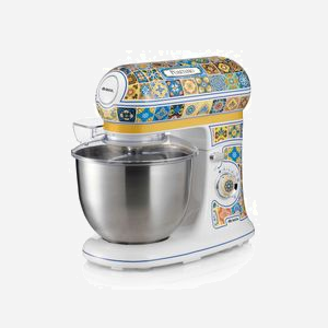 Robot Mixer Ariete 1588/0P 2400W - Bol Inox 5.5L - 7 Vitesses + Pulse - Pétrisseur/Mélange - Bleu/Jaune - Rotation Planétaire