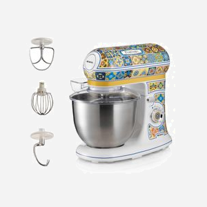 Robot Mixer Ariete 1588/0P 2400W - Bol Inox 5.5L - 7 Vitesses + Pulse - Pétrisseur/Mélange - Bleu/Jaune - Rotation Planétaire - Miniature 3