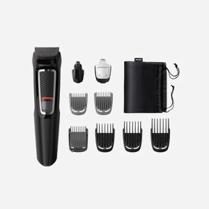 Philips MG3740/15 Multigroom Series 3000 : Tondeuse 9-en-1, Lames Acier Inoxydable Auto-aiguisantes, Autonomie 60 min, Batterie NiMH, 9 Peignes - Miniature 2