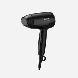 Philips Essential Care BHC010/10 Sèche-cheveux 1200W Noir : 1 vitesse, 3 positions de chauffe, fonction air frais, concentrateur, poignée pliable, câble 1.5m. - Miniature 2