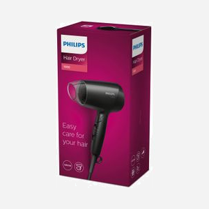 Philips Essential Care BHC010/10 Sèche-cheveux 1200W Noir : 1 vitesse, 3 positions de chauffe, fonction air frais, concentrateur, poignée pliable, câble 1.5m. - Miniature 4