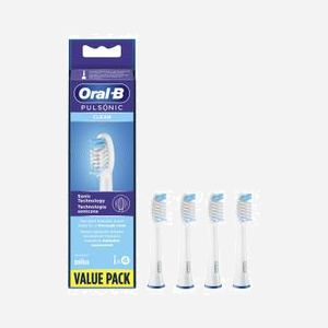 Oral-B Pulsonic Clean - Pack de 4 têtes de brosse à dents blanches - Compatibilité Oral-B Pulsonic - Miniature 2