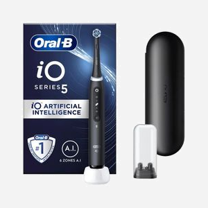 Oral-B IOSERIES5BL Brosse à Dents Électrique Vibrante Adulte Noir - 5 Modes (Soin Quotidien, Sensible, Blanchiment, Super Sensitive) - Batterie Intégrée, Capteur de Pression