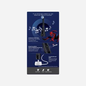 Oral-B iO Kids Spiderman Brosse à dents rotative enfant noire, 3 modes, minuterie 2min, batterie intégrée, IP67, 1 poignée, 1 tête, support app mobile - Miniature 3