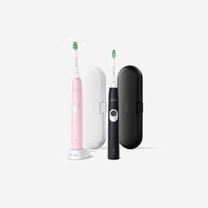 Philips ProtectiveClean 4300 HX6800/35 Brosse à dents électrique à ultrasons 62000 mouvements/min, 2 modes, minuteur 2 min, capteur pression, autonomie 2 semaines, 2 poignées, 2 têtes - Miniature 2