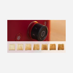 Grille-pain Bosch TAT3M124 Rouge 2 tranches 950W, Chauffe-viennoiseries pliable, HighLift, Centrage automatique, Thermostat réglable, Tiroir ramasse-miettes - Miniature 4
