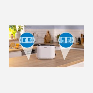 Grille-pain Bosch TAT2M121 950W Blanc, 2 tranches, 6 niveaux de brunissage, Corps en plastique, Fonctions réchauffage et décongélation, Tiroir ramasse-miettes - Miniature 2