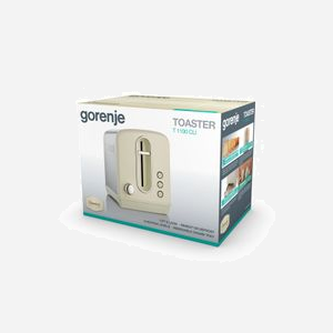 Gorenje T1100CLI Grille-Pain 2 Tranches 1100W Champagne Corps Plastique/Métal, 6 Niveaux Brunissage, Fonctions Réchauffage et Décongélation - Miniature 3