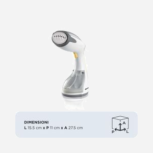 Ariete Défroisseur Vapeur Portatif 4167/00 Blanc - Réservoir 0.26L, 1200W, Débit vapeur 20g/min, Plat Acier Inoxydable, Câble 2.5m, Certifié CE - Miniature 2