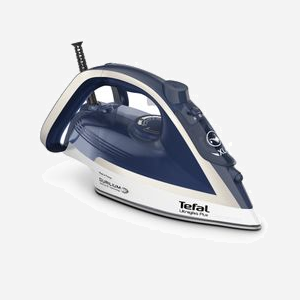 Tefal Ultimate Pure FV6812E0 Fer à vapeur 2800W Bleu/Argent, Jet de vapeur 260g/min, Réservoir 0.27L, Anti-calcaire, Système anti-goutte, Fabriqué en France