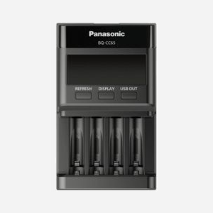 Panasonic Chargeur BQ-CC65 Microprocesseur avec Fonction Refresh et Ecran LCD, Sortie USB pour appareils compatibles USB, Référence 5206500