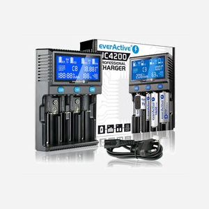 Everactive UC-4200 Chargeur Secteur Universel 12V 3A pour Batteries Li-Ion/LiPo/LiFePO4/NiMH (9V, AA, AAA, C, SC) avec Écran et Adaptateur - Miniature 2