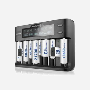 Everactive UC-800 Chargeur Universel Secteur 12V 3A pour Batteries LiFePo4, LiPo, NiMH, Tailles 9V, AA, AAA, C, SC. Écran Intégré et Protections. - Miniature 3