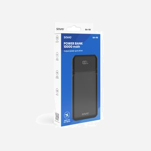 Savio BA-08 Batterie Externe 1000mAh LiPo 5V Noir, 1x USB-A & 2x USB-C, 20W, Charge Rapide, ABS, Indicateurs LED, Protection Surchauffe/Surcharge - Miniature 3