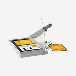 Massicot Leitz 90200000 A3 10 feuilles, lame Acier Inoxydable, pince manuelle, dimensions 346x346x616mm, poids 2.23kg, socle avec pieds caoutchouc. - Miniature 5