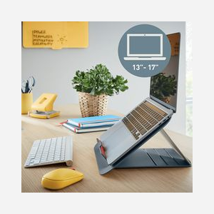 Leitz Ergo Cosy Support Laptop Gris pour écrans 13" à 17" (33-43.2cm), Dimensions 247x312x50mm, Poids 380g, Référence 64260089 - Miniature 2