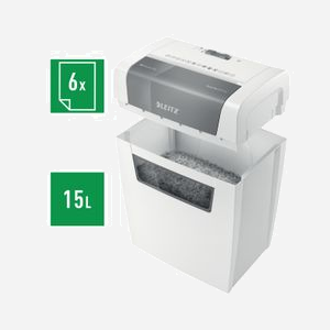 Leitz Destructeur Papier 80340000 Blanc - Coupe Particules 7 Feuilles, Fente 22cm, Panier 15L, 70dB, 325x229x343mm, 160W - Miniature 5
