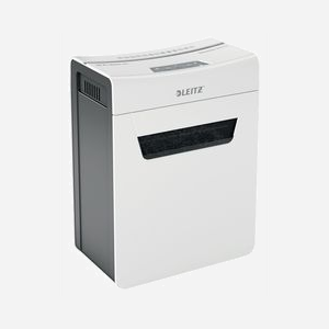 Leitz Destructeur de Papier 80910000 Gris/Blanc - Coupe Particules P-4, 8 Feuilles, 14L, Anti-Bourrage, Trombones/Agrafes, 351x204x355mm - Miniature 3