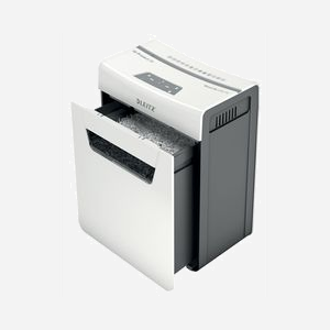 Leitz Destructeur de Papier 80910000 Gris/Blanc - Coupe Particules P-4, 8 Feuilles, 14L, Anti-Bourrage, Trombones/Agrafes, 351x204x355mm - Miniature 5