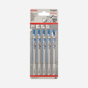 Lames de scie sauteuse Bimétal Bosch 2-608-634-241 - 5 pièces, pas 1.1mm, longueur 13.2cm - Pour Epoxy, Fibre de verre, Tuyaux et plaques métalliques fines - Miniature 2