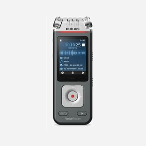 Philips Voice Tracer DVT7110/00 Dictaphone Numérique 8Go, Enregistrement 24bit/96kHz, 3 Micros, Support DSLR, USB-C, Autonomie 36h, Compatible microSD, Windows/macOS/Linux/Android/iOS - Miniature 1