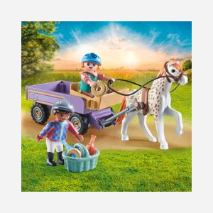 Playmobil Horses of Waterfall 71496 : Calèche et Poney, 2 Figurines Enfants, Accessoires (Plastique, 8-10 ans), +80% Matériaux Recyclés/Biosourcés - Miniature 5