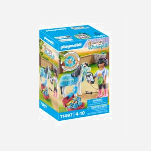 Playmobil Horses of Waterfall 71497 : Thérapeute et cheval, figurine PLAYMOBIL, poney, accessoires (7-10 ans, plastique, 24 pièces) - Miniature 2