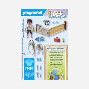 Playmobil Horses of Waterfall 71497 : Thérapeute et cheval, figurine PLAYMOBIL, poney, accessoires (7-10 ans, plastique, 24 pièces) - Miniature 3