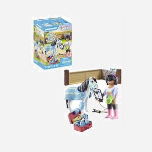 Playmobil Horses of Waterfall 71497 : Thérapeute et cheval, figurine PLAYMOBIL, poney, accessoires (7-10 ans, plastique, 24 pièces) - Miniature 4