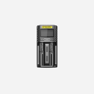 Nitecore NC-UM2 Chargeur de Batterie Domestique CC 2 Slots AA/AAA/AAAA/C/D Compatible Li-ion/LiFePO4/NiCd/NiMH 9V-4.35V Noir - Miniature 1