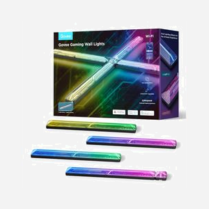 Govee H6063 Éclairage Mural Intelligent Wi-Fi/Bluetooth, LED Multicolore 72W, 4 pcs, Compatible Alexa/Google Assistant, 2.4GHz, 36V, CE - Miniature 1