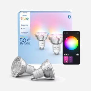 Philips by Signify Hue GU10 White and Color Ambiance - Spot Connecté Essential 4.7W 345lm - Pack de 2, Bluetooth/Zigbee, 16M couleurs, Android/iOS - Miniature 3