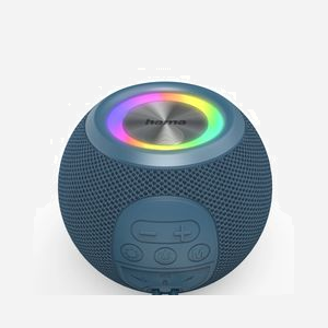 Hama Enceinte Portable Mono 5W Bluetooth 5.3, Autonomie 10h, Batterie 1200mAh, MicroSD, TWS, Entrée AUX, USB-C, Bleu, 111x111x87mm - Miniature 3