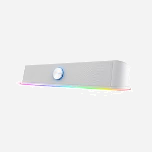 Trust GXT 619W Thorne Barre de son 2.0 Blanche, 6W RMS, 12W PMPO, RGB, Tweeters 2x4cm, USB & AUX, 150-20000Hz, 400x75x75mm