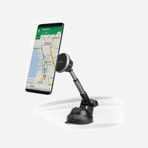 Support Voiture SBS TESUPMAGEXT pour Mobile/Smartphone, Ventouse, Rotation 360°, Bras 16cm, Métal, Noir/Argent - Dimensions Emballage: 90x70x190mm - Miniature 2