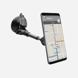 Support Voiture SBS TESUPMAGEXT pour Mobile/Smartphone, Ventouse, Rotation 360°, Bras 16cm, Métal, Noir/Argent - Dimensions Emballage: 90x70x190mm - Miniature 3