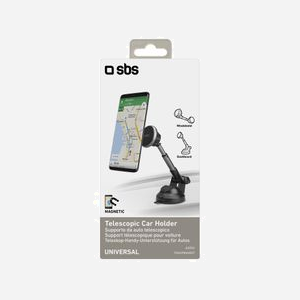 Support Voiture SBS TESUPMAGEXT pour Mobile/Smartphone, Ventouse, Rotation 360°, Bras 16cm, Métal, Noir/Argent - Dimensions Emballage: 90x70x190mm - Miniature 4