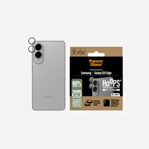 PanzerGlass Hoops Protecteur d'Objectif Caméra Transparent pour Samsung Galaxy S25 Edge 5G - Verre Trempé & Silicone - Résistant Rayures/Chocs - 13.84mm x 13.84mm - Miniature 2