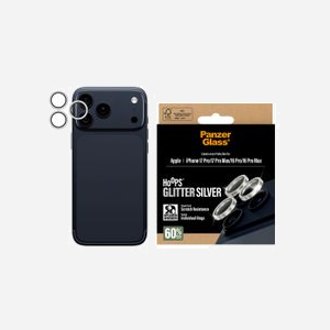 PanzerGlass Hoops Protecteur d'Objectif Caméra Argent Pailleté pour iPhone 16/17 Pro/Pro Max - Verre Trempé & Silicone - Résistant Rayures/Chocs - 42.3x44.5mm - Miniature 2