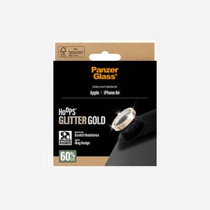 PanzerGlass Hoops - Protection Caméra iPhone Air - Verre Trempé, Silicone, Or - Résistant Rayures/Chocs - 44.46x42.26mm - 2mm Épaisseur - Kit Nettoyage - Miniature 3