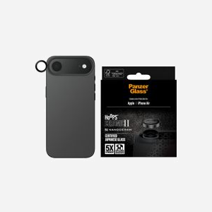 PanzerGlass Hoops Ceramic II - Protection Lentille Caméra iPhone Air - Verre Trempé & Silicone - 46.2x46.2x2.3mm - Résistant Rayures/Chocs - Kit Nettoyage Inclus - Miniature 2