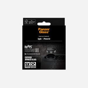 PanzerGlass Hoops Ceramic II - Protection Lentille Caméra iPhone Air - Verre Trempé & Silicone - 46.2x46.2x2.3mm - Résistant Rayures/Chocs - Kit Nettoyage Inclus - Miniature 3