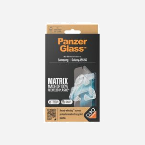 PanzerGlass ECO MATRIX Protection d'écran pour Samsung Galaxy A55 5G, Ultra-Wide Fit, PET/Silicone, 0.26mm, Anti-rayures/chocs, AlignerKit inclus - Miniature 3