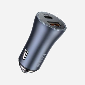 Baseus CCJD-0G Chargeur Allume-Cigare Intérieur 40W Gris, Double Port USB (Type-A 3.2 Gen 1 + Type-C), 12-24V, pour Smartphone - Miniature 3
