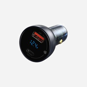 Baseus CCKX-C0G Chargeur Allume-cigare Universel 65W Noir/Bleu : 1x USB 2.0 + 1x USB-C, 12-24V vers 4.5-20V, Quick Charge, avec câble USB-C - Miniature 4
